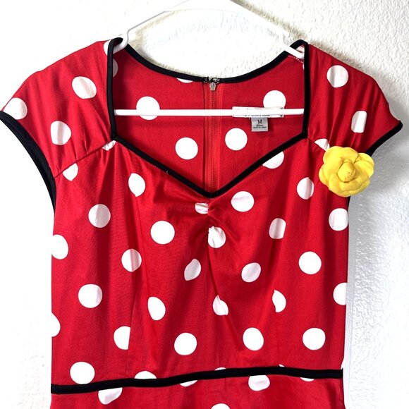 Minnie Mouse Retro Red Polka Dot Dress Woman's Medium Disney Parks Dress Shop - Picture 4 of 16